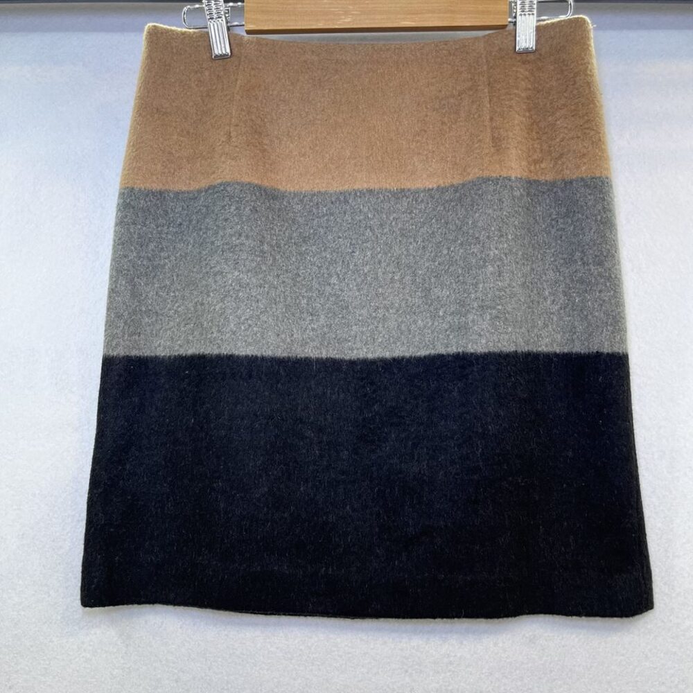 Amanda + Chelsea colorblock wool blend mini skirt womens sz 8